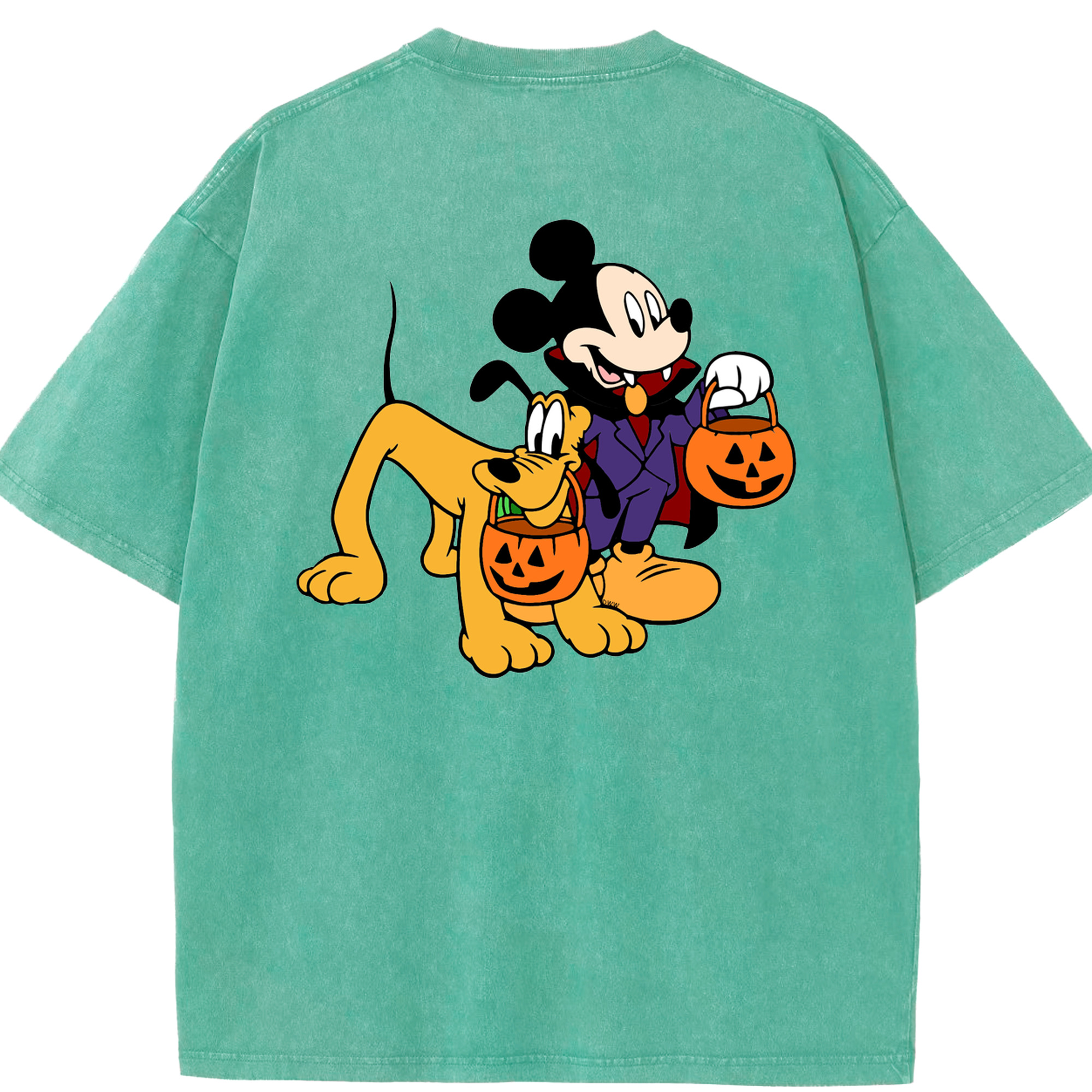 （画像用） ミッキーマウス Mickey Mouse 綿100% ヴィンテージ風 半袖Tシャツ（背面プリント）